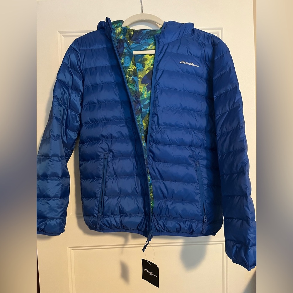 Eddie Bauer Boys XL (16) Reversible Down Coat - Picture 2 of 16